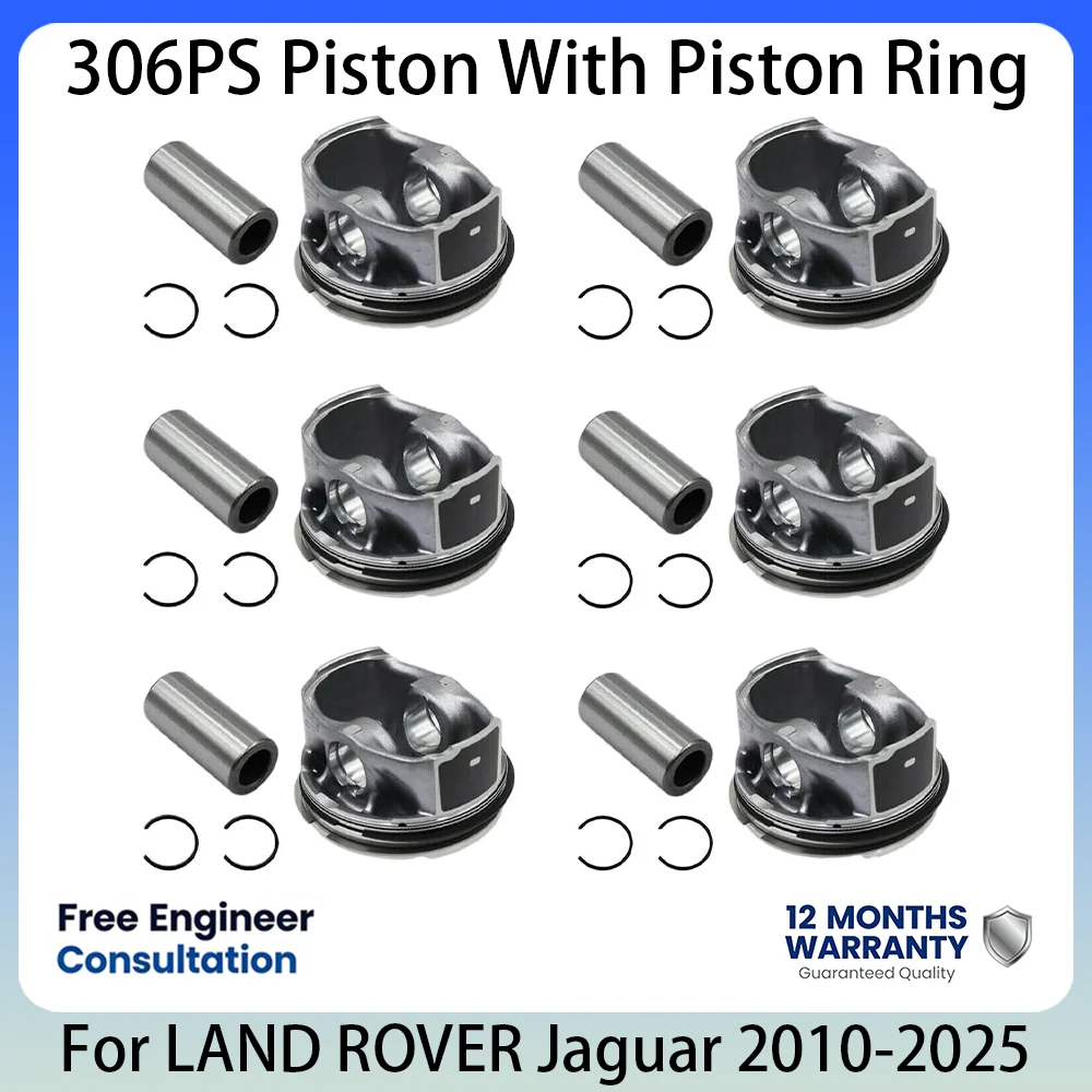 Piston With Ring Assembly For Land Rover Jaguar 306PS 3.0T 3.0 L T Supercharged Petrol AJ126 V6 Engine Replacement 2010-2025