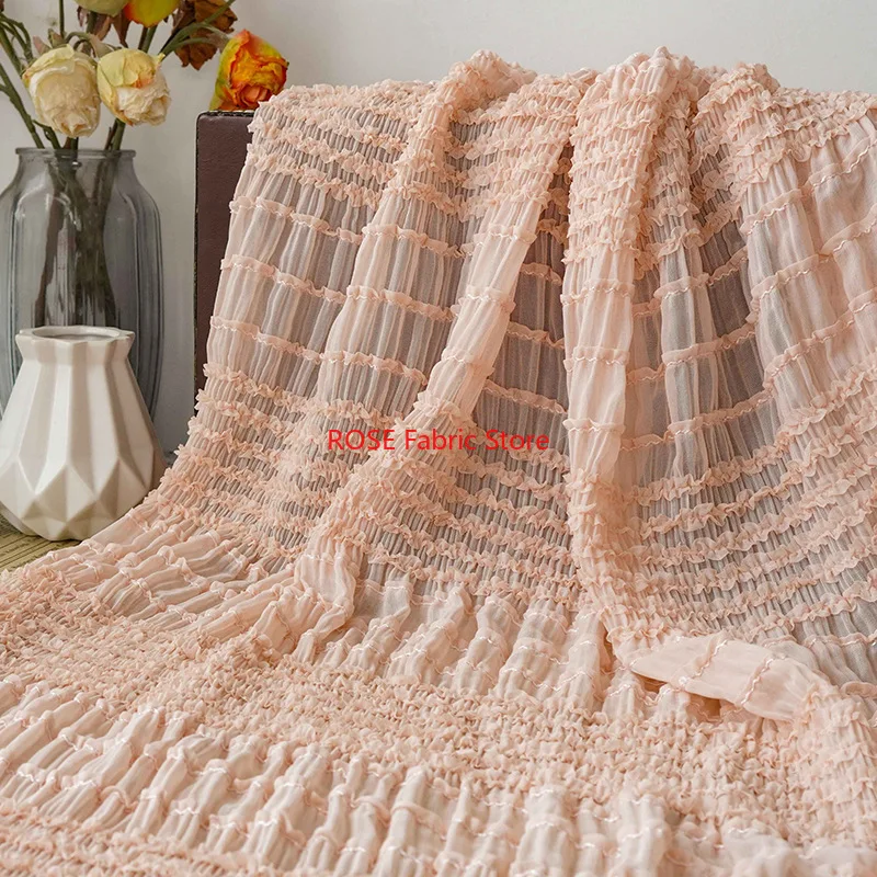

Мягкая струящаяся шифоновая ткань с рюшами, плиссированная шифоновая тюлевая ткань для торта, свадебного платья, платья-пачки, мини-платья