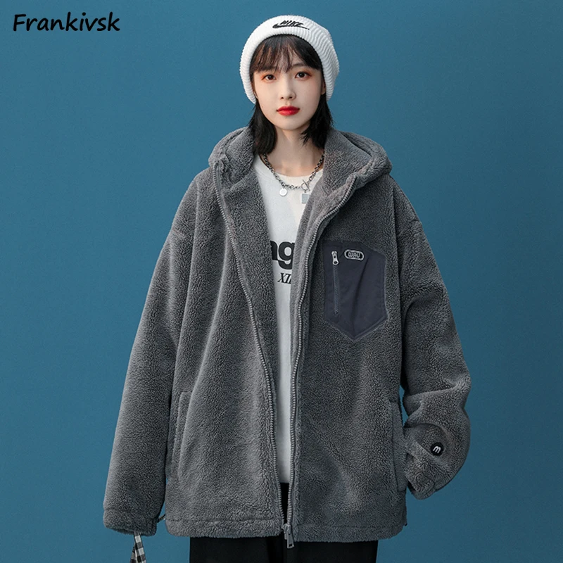 Parkas Women Winter Thicker Warm Korean Style Harajuku Ladies Overcoats All-match Streetwear Long Sleeve New Chic Students Daily