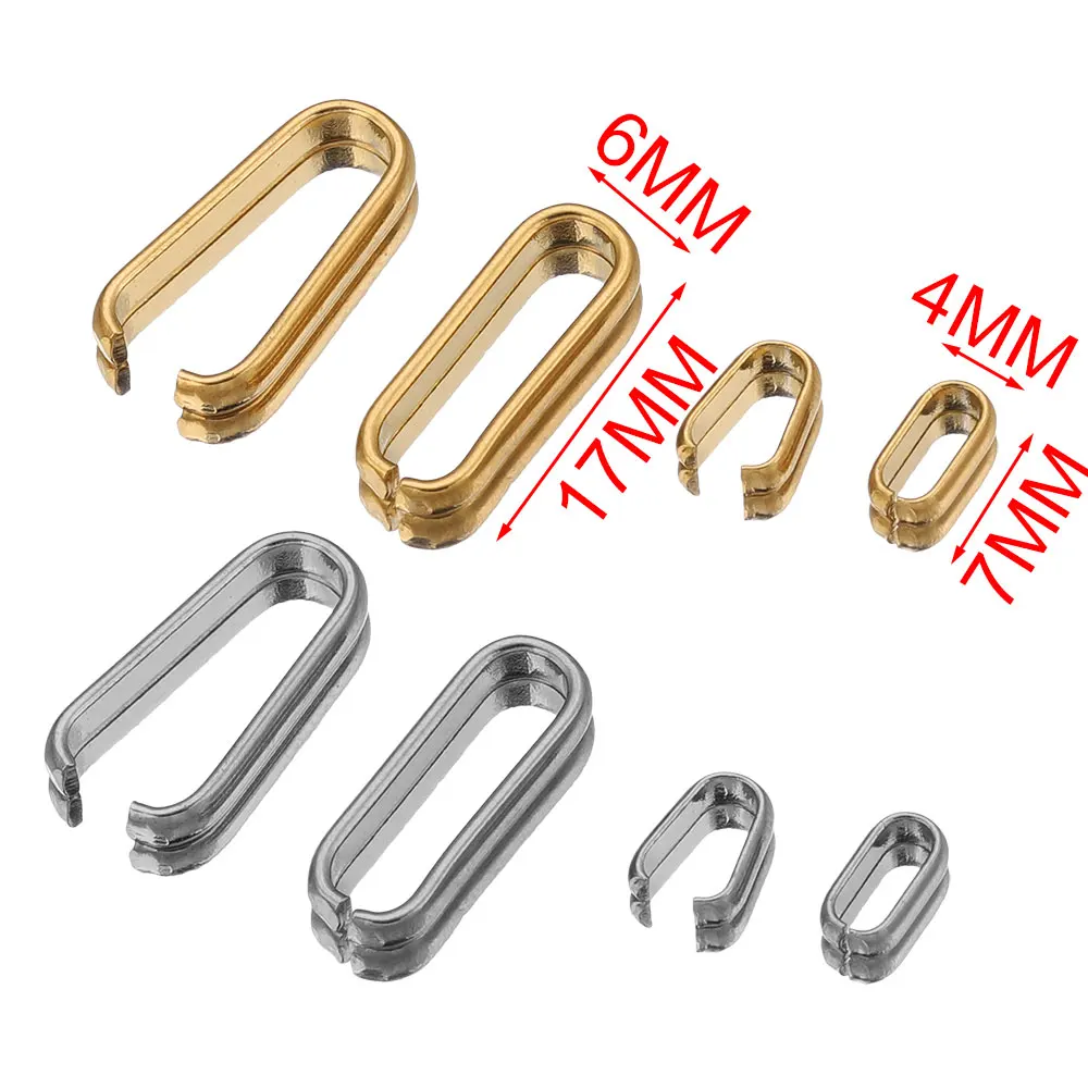 20pcs Stainless Steel Oval Open Rectangle Bezel Blank Charm Earrings Conectors for Jewelry Making Materials Supplies Connector
