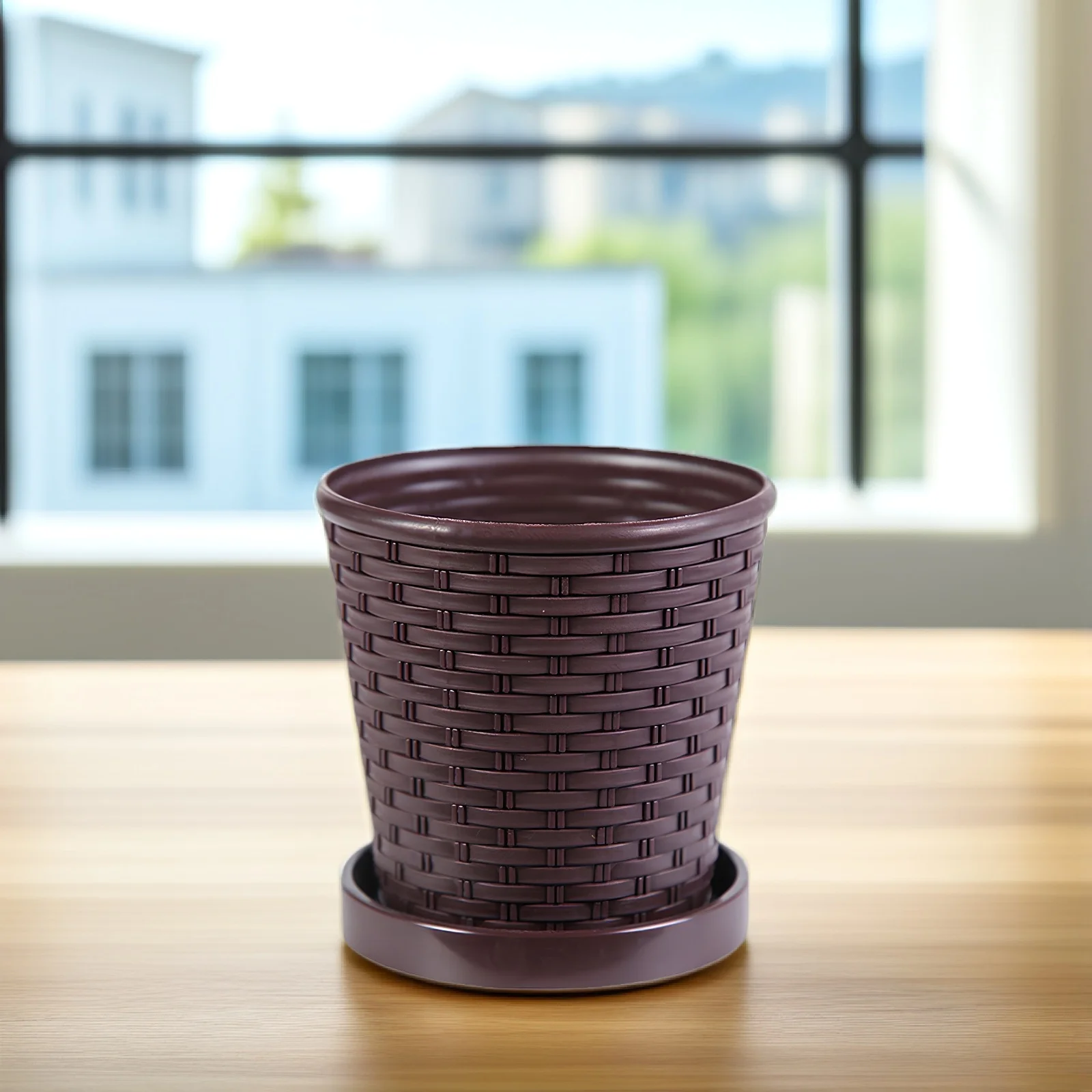 

3-комплект, набор сочных горшков из смолы, цветочный горшок с подносом для комнатных и наружных садовых растений, дренажное растение с несколькими отверстиями