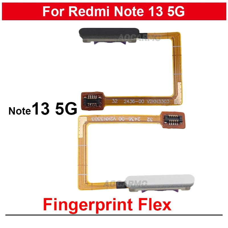 

Золотой, черный, белый, синий для Redmi Note 13 Note 13 5G, кнопка отпечатков пальцев, сенсорный гибкий кабель, запасная часть