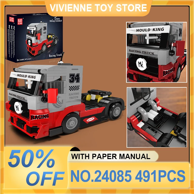 

MOULD KING 24085 Racing truck Building Blocks Detailed Set Bricks Assembly With Original Box puzzle Toy Christmas Gift For Kids