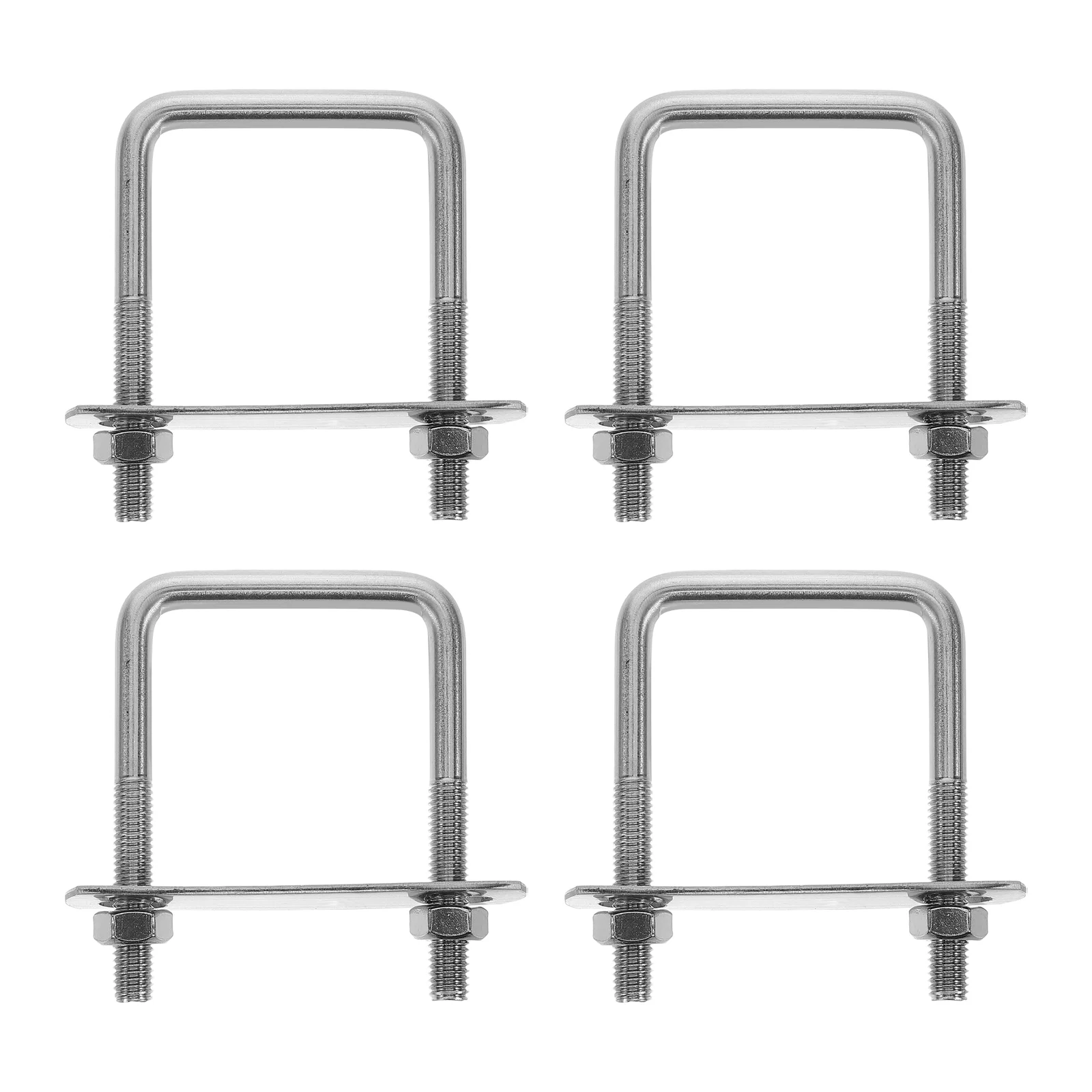 

4Pcs U shaped Square Card Set Stainless Steel Bolts Clamps Material Secure Connection Versatile Use Home Office