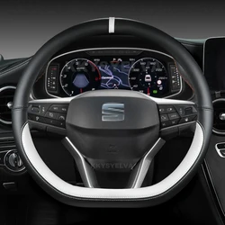 Funda en forma de D para volante de coche, accesorio para Seat Ateca FR 2017 2020 Leon ST 2020 Arona FR 2017 2021 Ibiza FR 2018 2021