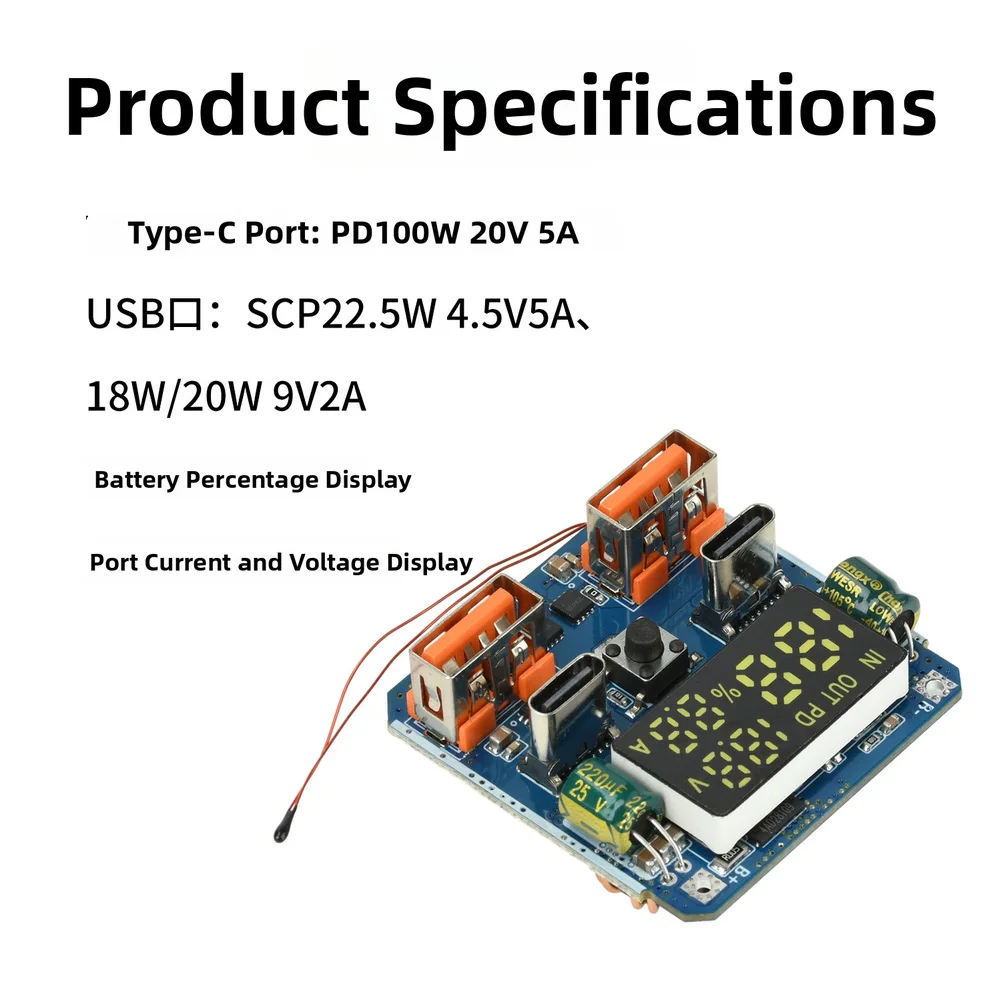 100W 4S Li-ion Battery Controller Module PD 20V5A with Bidirectional Current Flow for Power Bank and UPS Builds