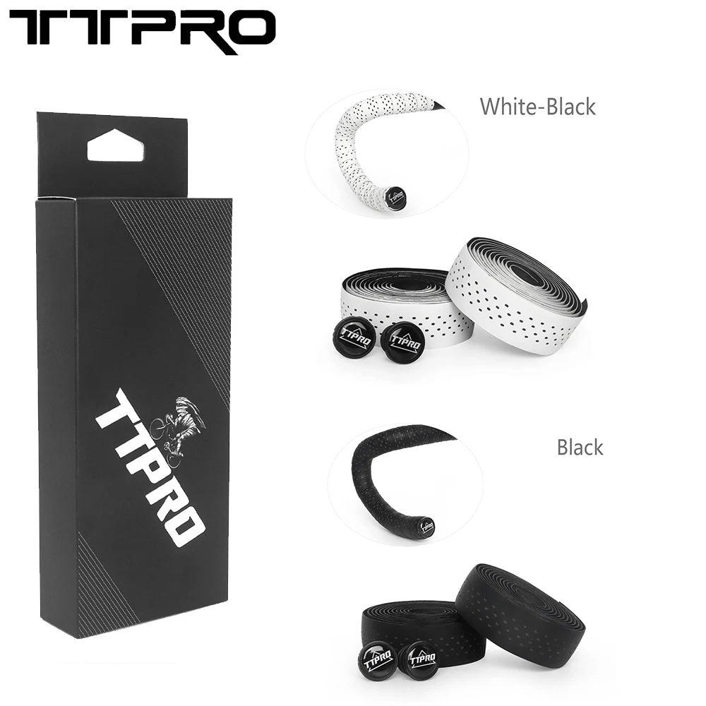 TTPRO Dirt-Resistant Bicycle Handlebar Tape Anti-Slip Lightweight Road Bike Grip Bar Tape with 2 End Plugs Cycling Accessories