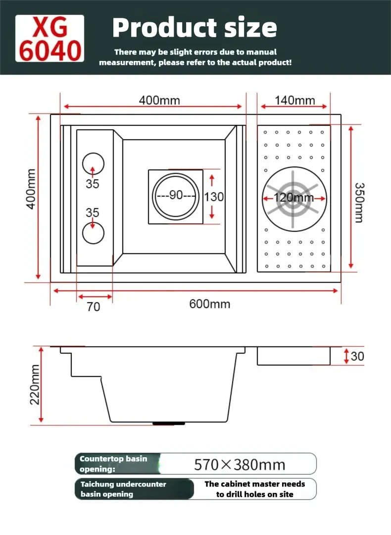Cup Washer Hidden Bar Sinks With Lid MultifunctionalStainless Steel Kitchen Sink Single Slot Undermount Bowl