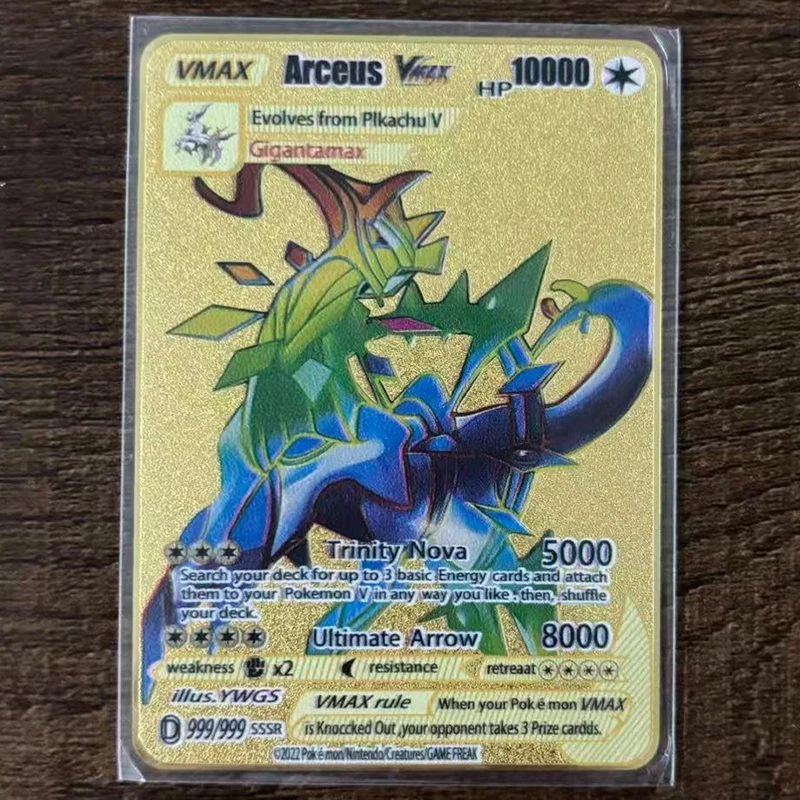 2026 NEUE Metall-Karte 10000HP Punkte Mega Charizard Blastoise Arceus Karte Golden English Mewtwo Anime Sammelkarten Geschenk – Detail 2