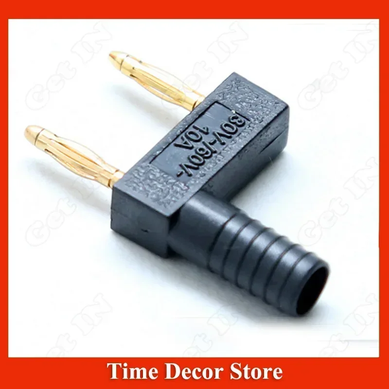 

50pcs 2mm Banana Plug Spacing 12mm Pure Copper Gold Plated Short Circuit Double Row One Female To Two Male Adapter H-2042