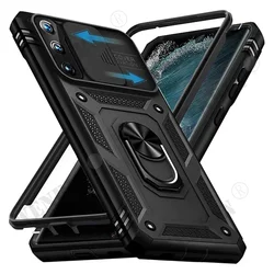 Capa Kickstand Heavy Duty com Câmera, Capa para Samsung S24 Ultra S23 S22 S21 FE A55 A53 A34 A33 A15 A14 A13 A24 A25, Câmera de 360 Graus