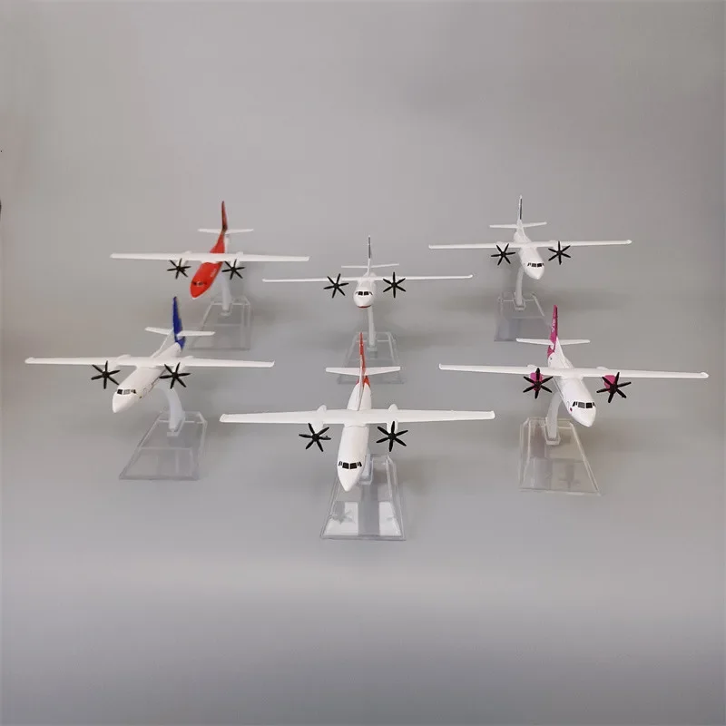 16cm Propeller Plane Model Avianca FOKKER Malaysia Satena HUNNU AERO MONGILIA FOK F50 Airlines Diecast Airplane Model Aircraft