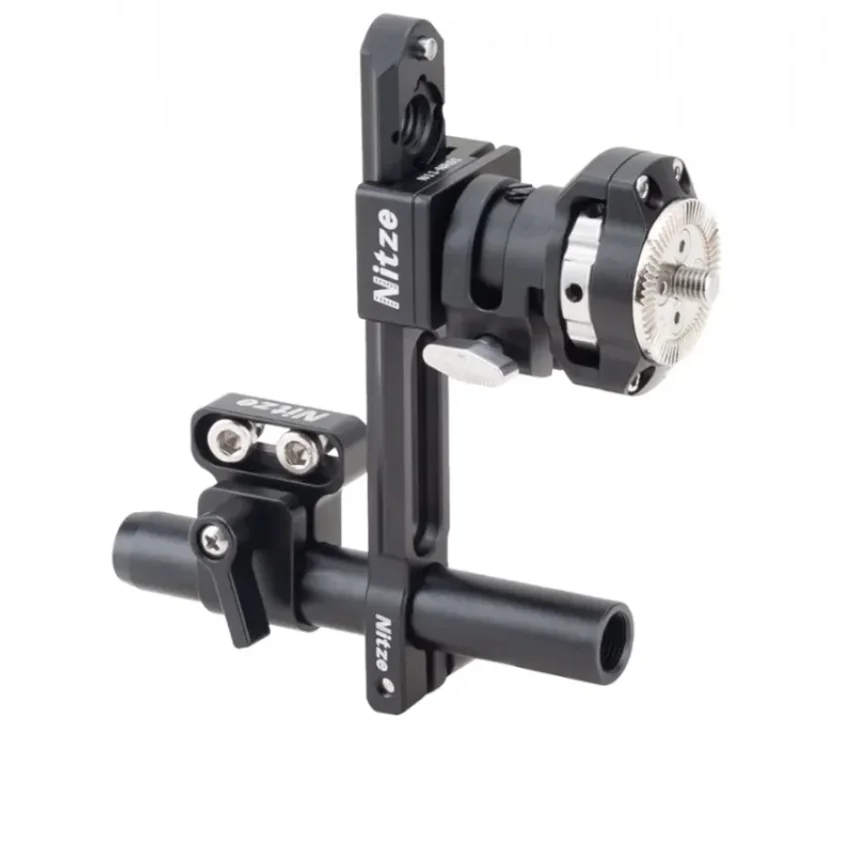 NITZE EVF-K03 EVF MOUNT WITH NATO RAIL AND ARRI ROSETTE - with QR NATO Clamp to ARRI Rosette Holder, NATO Rail and 15mm Rod