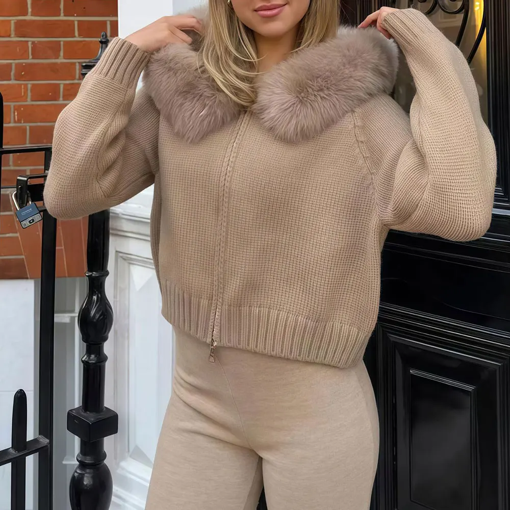 

Fashionable Versatile Solid Color Warmth Women's Hooded Open Cardigan Outerwear Autumn Winter Pure Color All-Match Coat