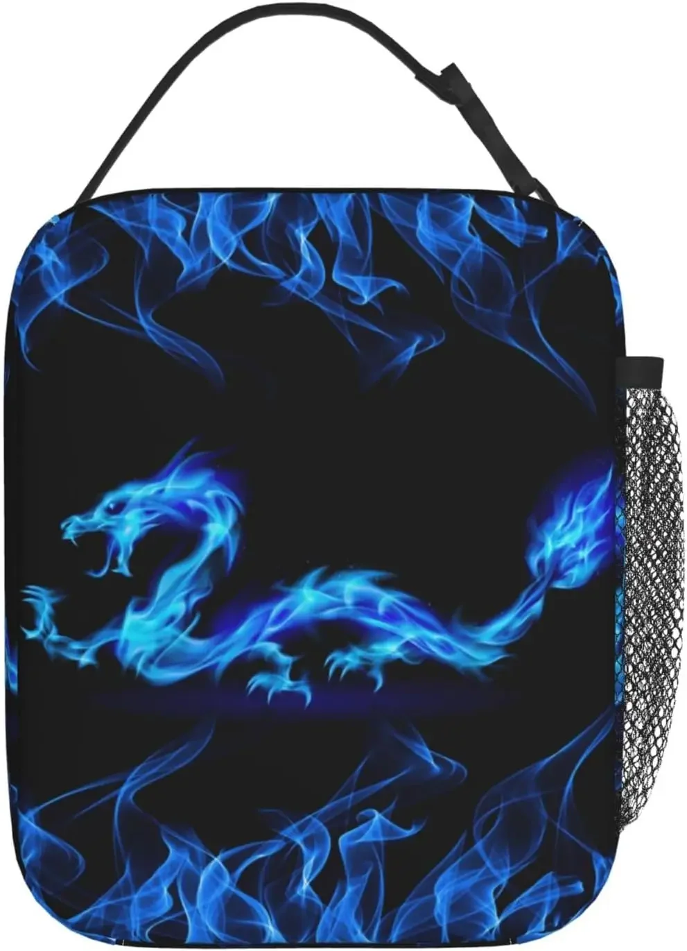 Fdnupian Blue Dragon Fire Insulated Lunch Bag Portable Lunch Box Reusable Totes For Women Men