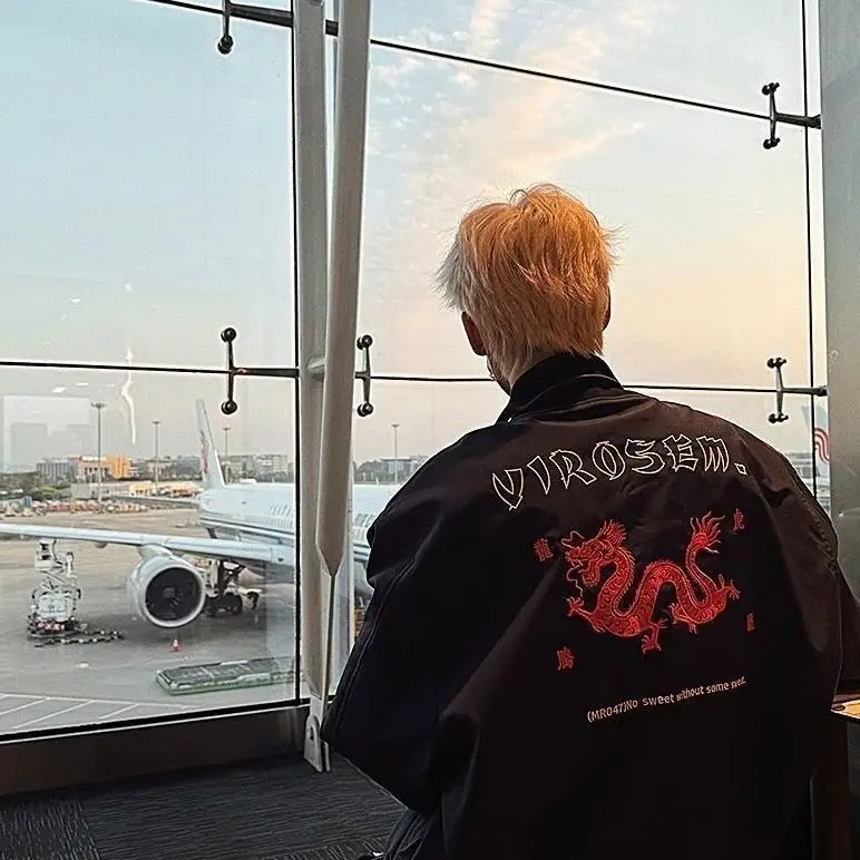 

Мужская куртка с принтом дракона в стиле ретро, модная, свободного кроя, ветрозащитная, с длинными рукавами, на молнии, для молодежи