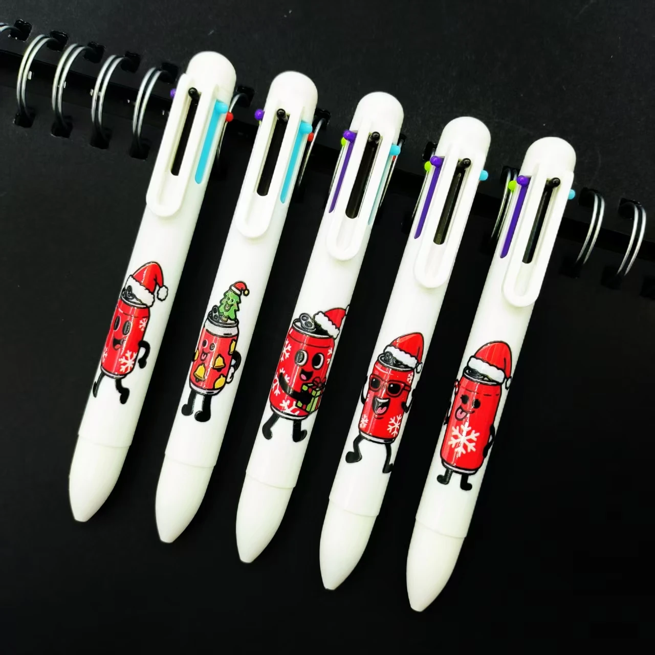 

14 шт., шариковая ручка «Рождественская банка» для моделирования «шесть в одном», многоцветная ручка «Рождественская банка», многоцветная ручка с маркировочным ключом