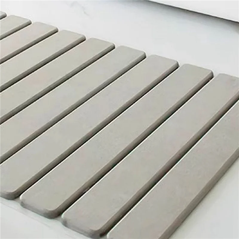 THIVN-Light Gray Quick-Dry Diatom Mud Foot Mat For Toilets, Anti-Slip And Water-Absorbent Folding Bathroom Mat