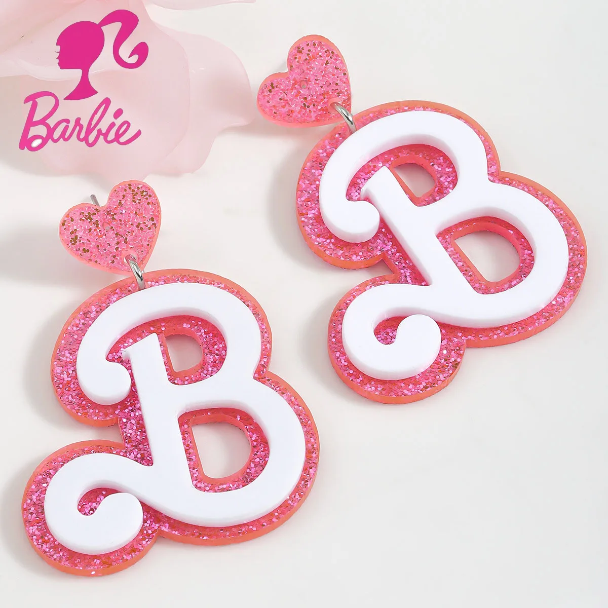 Barbie Women's Earrings Best Girls Bling Bling Letter B Design Drop Earrings Simple Birthday Party Acrylic Fashion Jewelry Gift