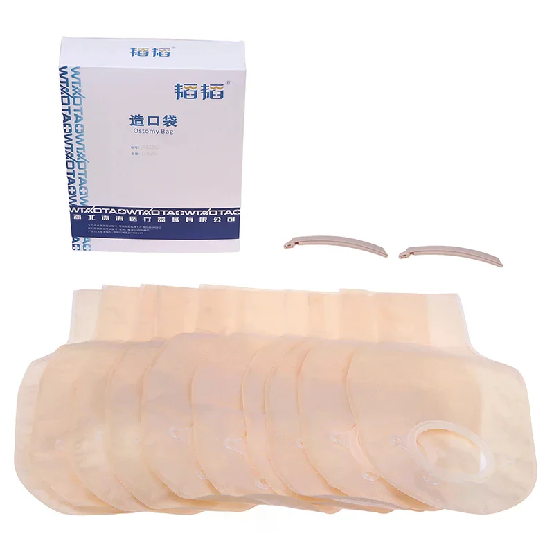 

10 Pcs Comfortable Ostomy Supplies Colostomy Bags Two Piece Drainable Pouches With Hoop And Look Ileostomy Stoma Care Supplies