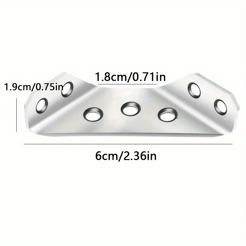 10/20pcs Thickened Stainless Steel Angle Code 90 Degrees Right Angle Fixed Bracket Furniture Connectors view 3