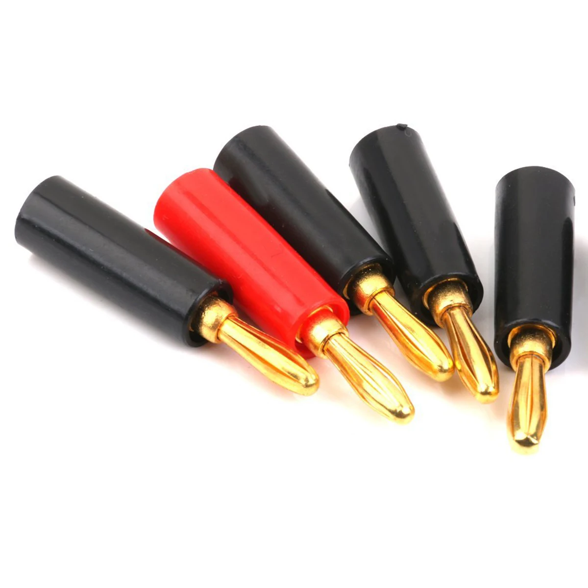 

10 Pairs 4mm Banana Plugs Connector Black Red Durable Metal ABS Double Screws Locking Speaker Wire Audio Receiver Compatibility