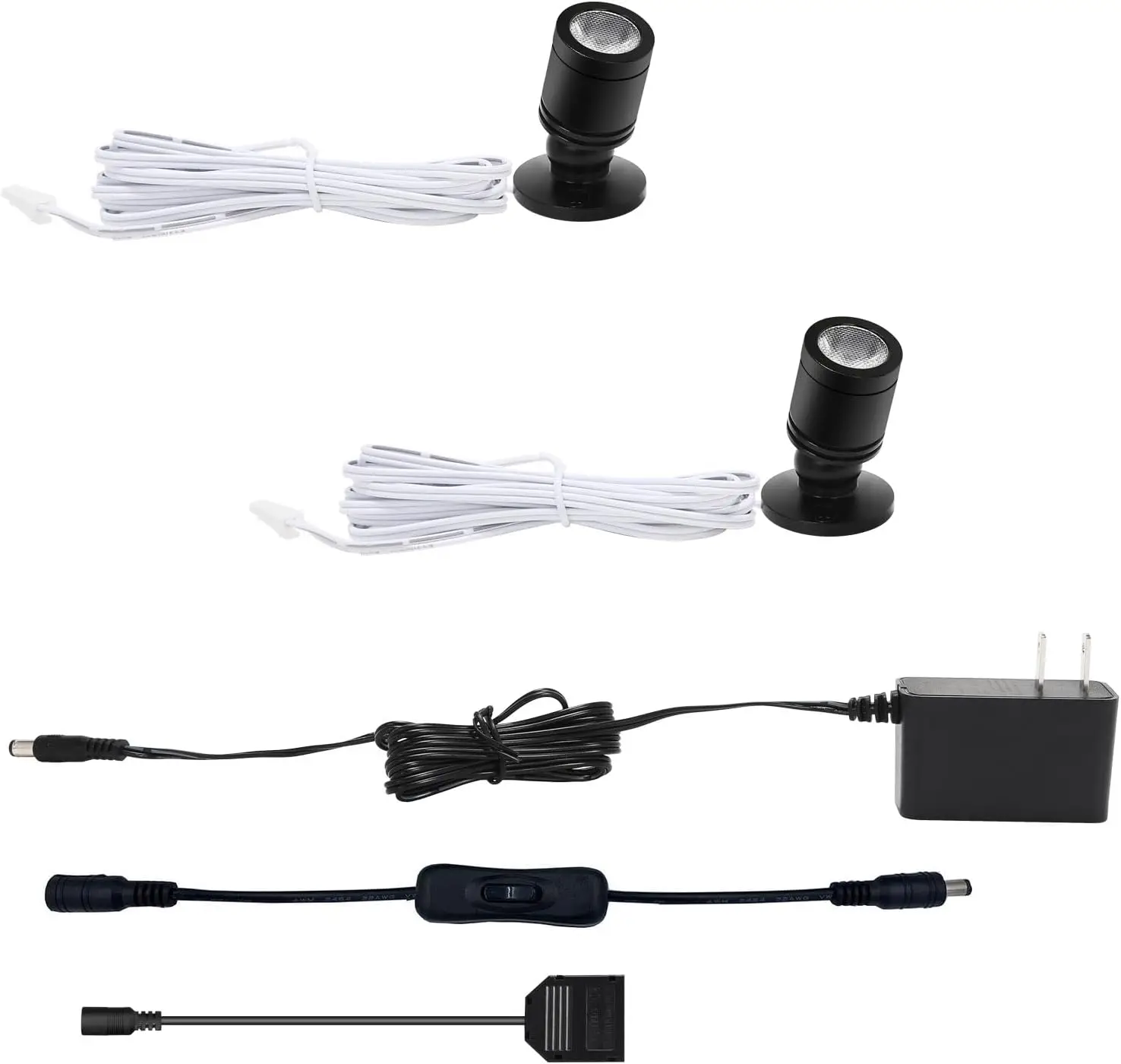 

Mini LED Spotlight for Display, Paintings, Plants, Jewelry, Shelves - Soft White 2 Pack Push Switch