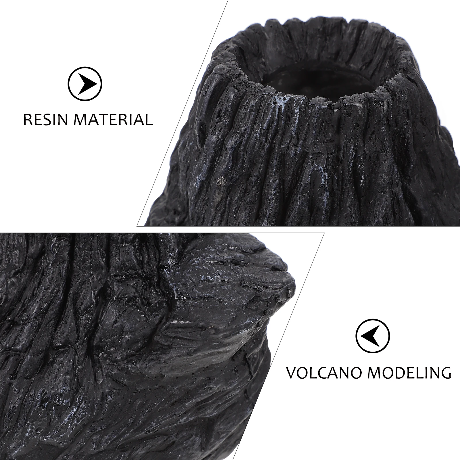 

Resin Volcano for Aquarium Fish Tank Decoration Realistic Black Fish Tank Landscaping Volcano Landscaping Pet Supplies