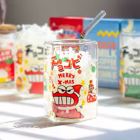 Hexagonal Crocodile Cup Funny Cartoon High Borosilicate Glass Mug Office Afternoon Coffee Cup Kitchen Drinkware Home Accessories