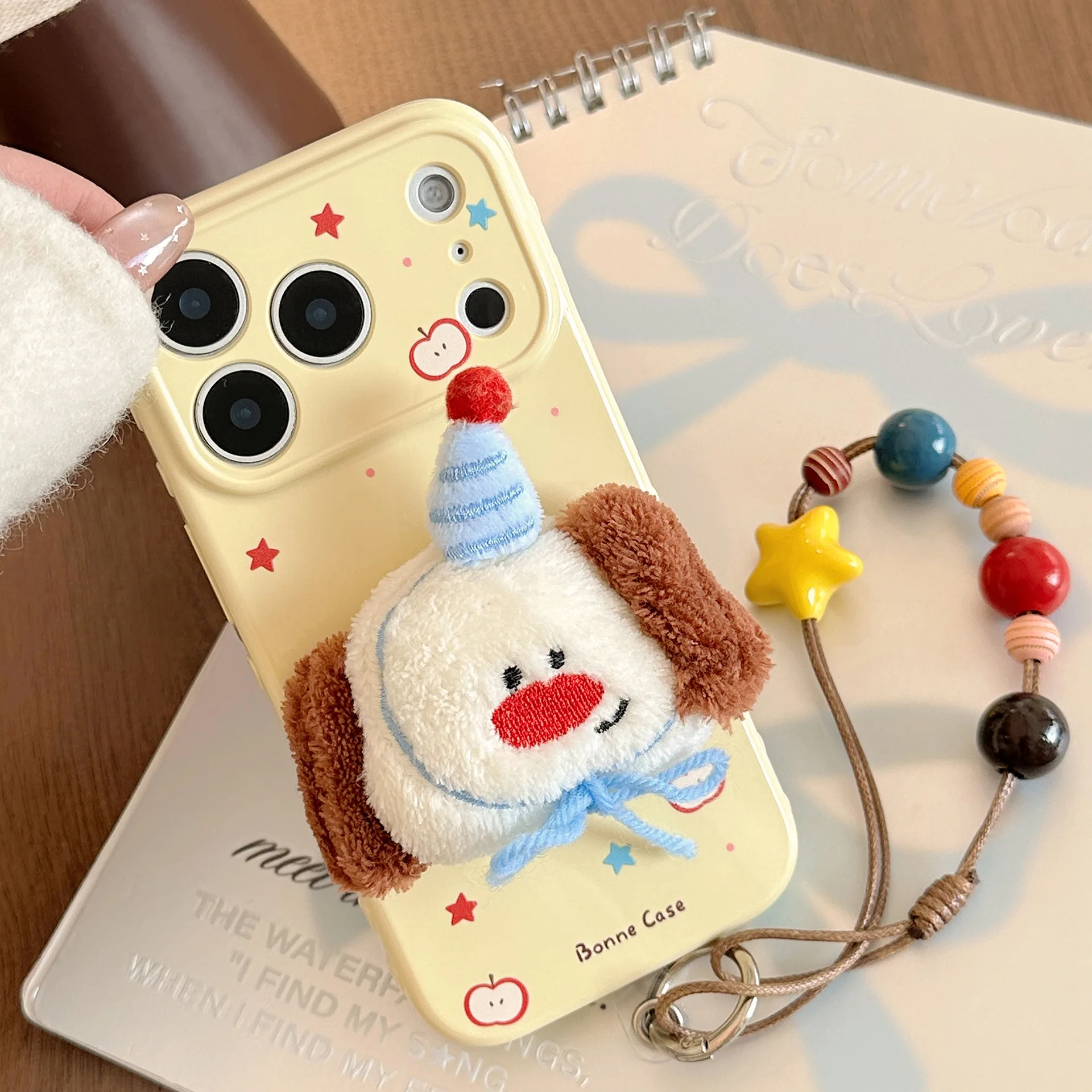 

Креативный стереоскопический плюшевый щенок со шнурком, противоударный защитный чехол для телефона для iPhone 17, 16, 15, 14, 13, 12 Pro Max