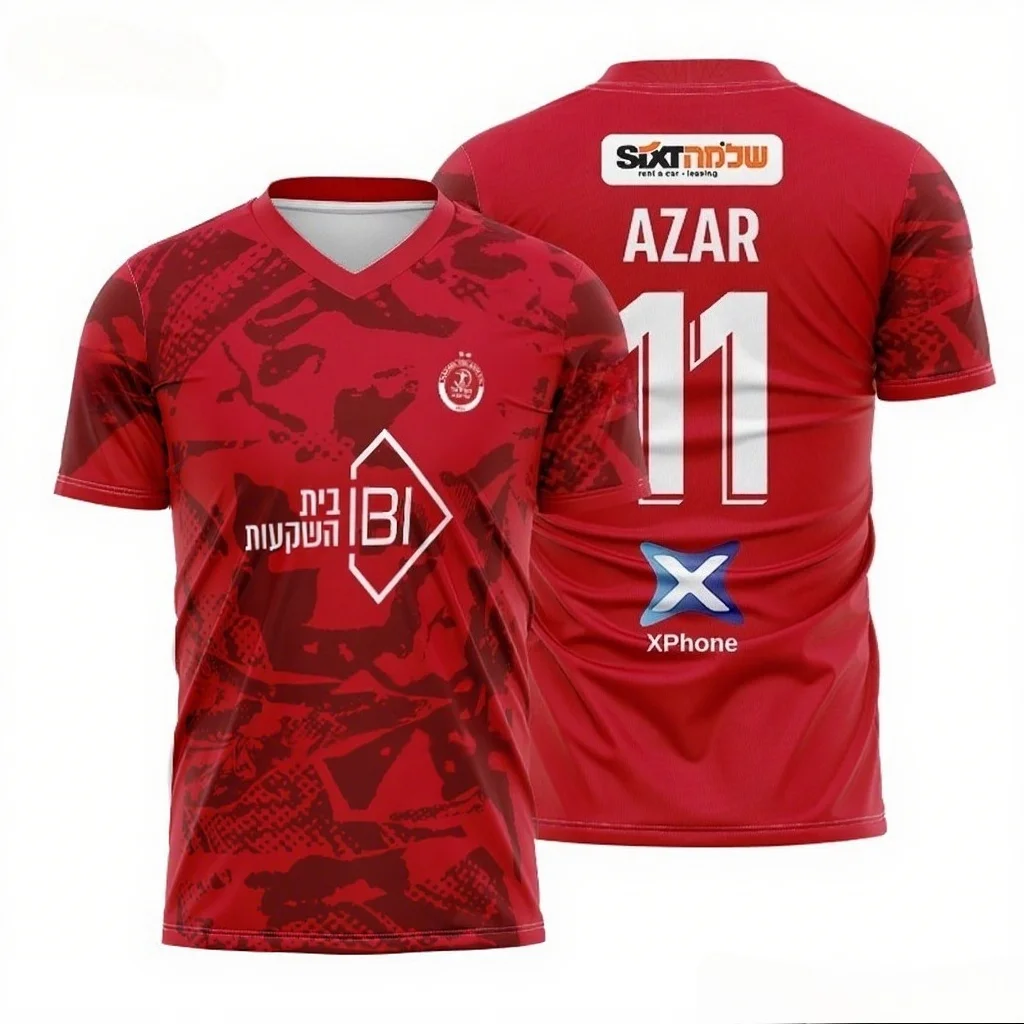 تي شيرت رجالي صيفي جديد لعام 2026 من Hapoel Tel Aviv لكرة القدم تي شيرت رياضي سريع الجفاف بأكمام قصيرة لكل من الرجال والنساء #6