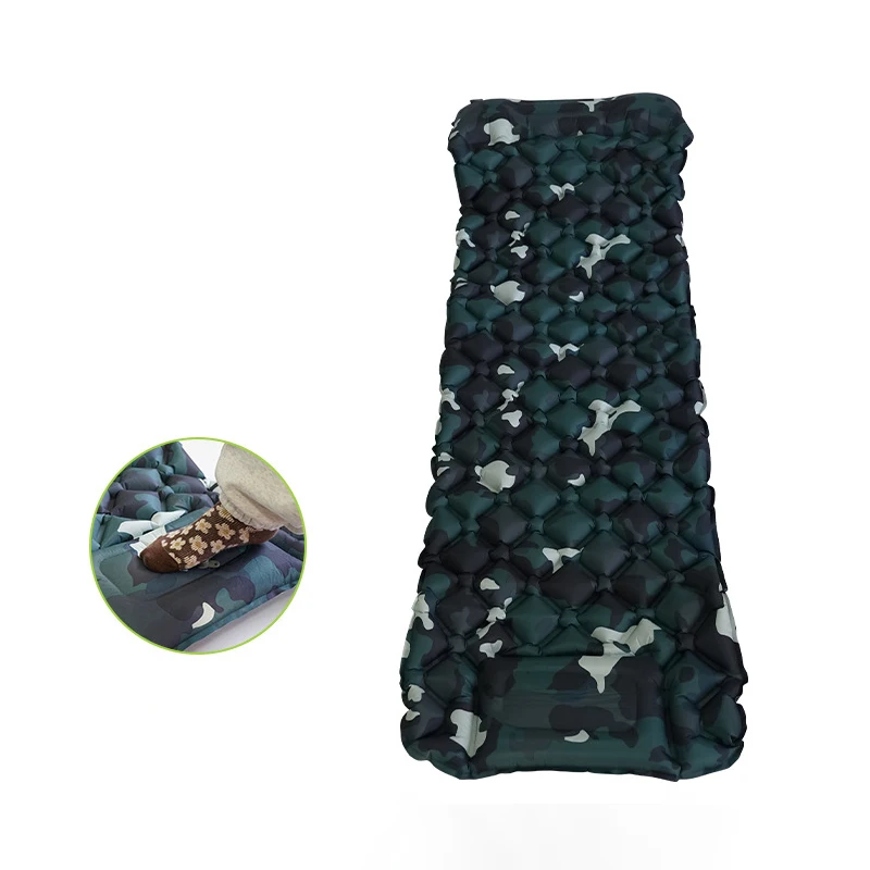 야외 슬리핑 패드 캠핑 풍선 매트리스 초경량 에어 쿠션 여행 매트 접이식 침대 여행 하이킹을위한 머리 받침 없음