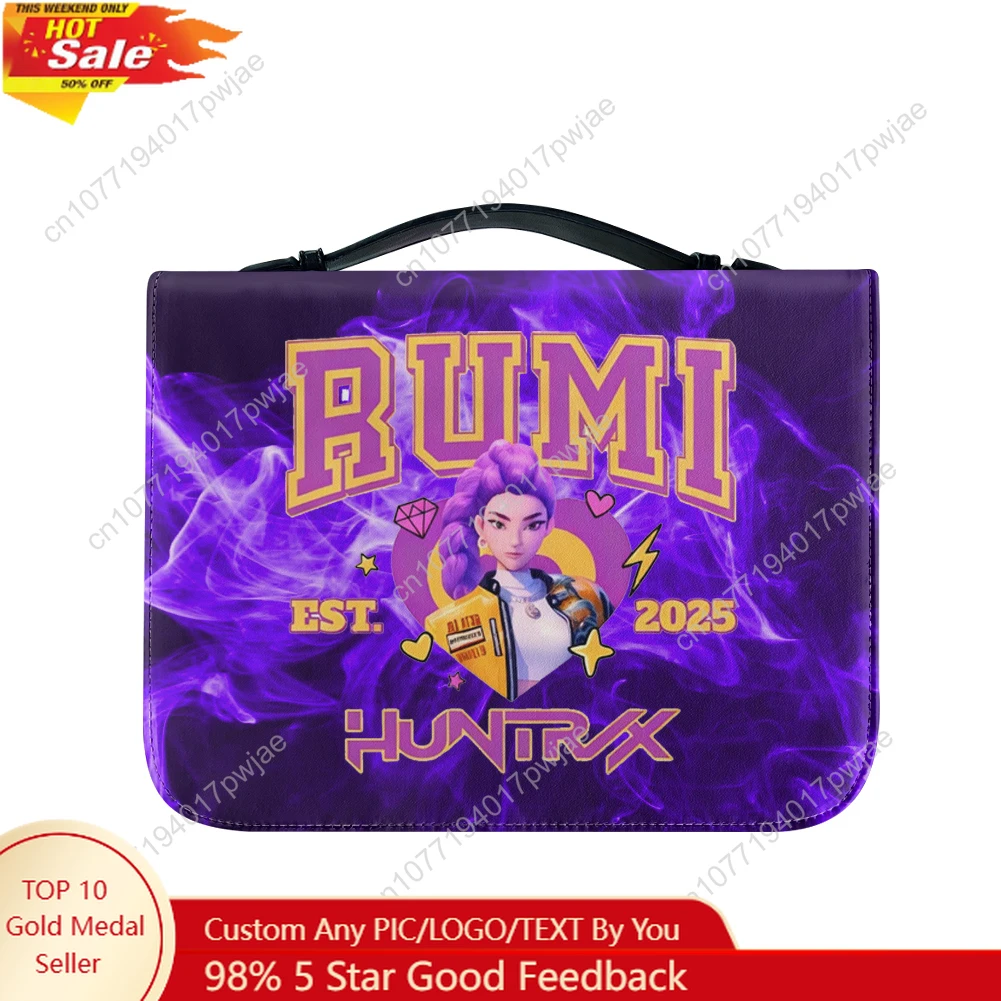 

KPop Demon Hunters Rumi Bible Bags Christian Gifts Personalized Cover Bible Pack Waterproof Leather Bag Pockets Package Case