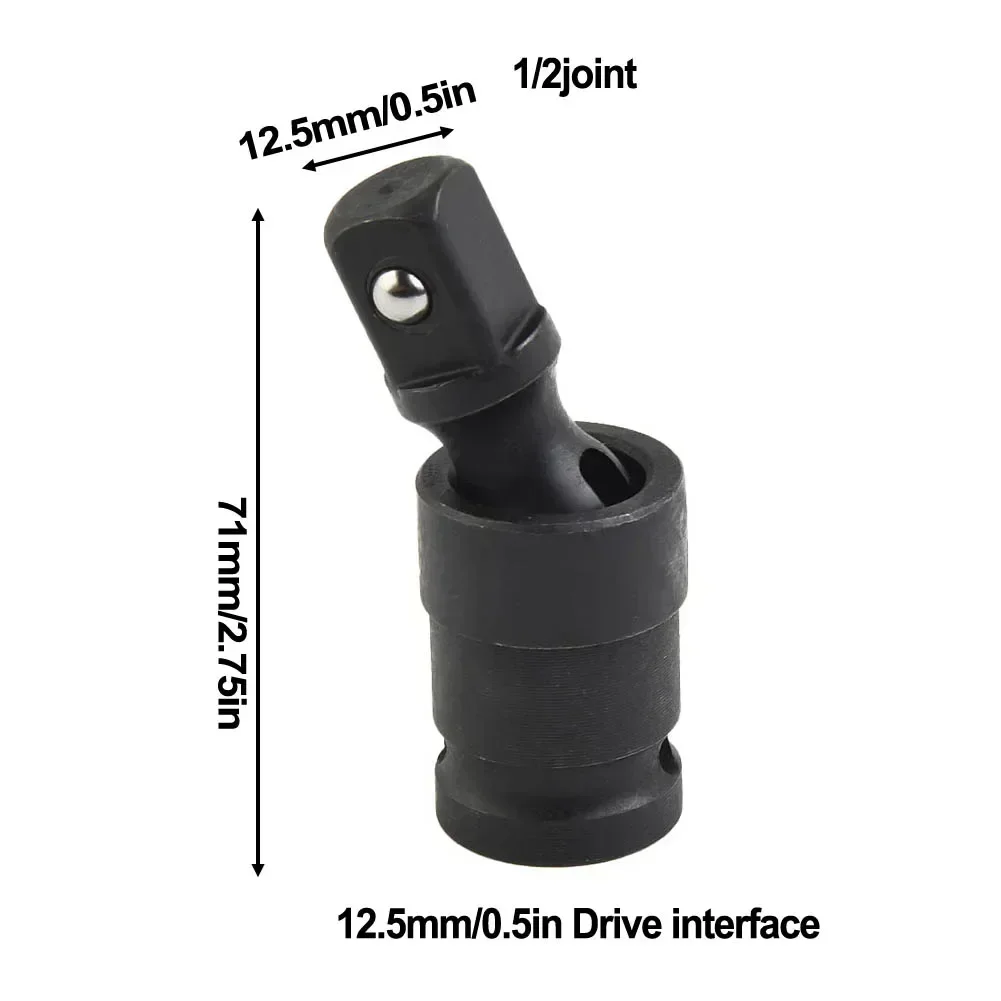 1Pc 1/2'' Universal Joint Socket 70*12.5mm Pneumatic Swivel Joint Air Impact Wobble Socket Adapter Hand Tool Wrench Accessories - view 3