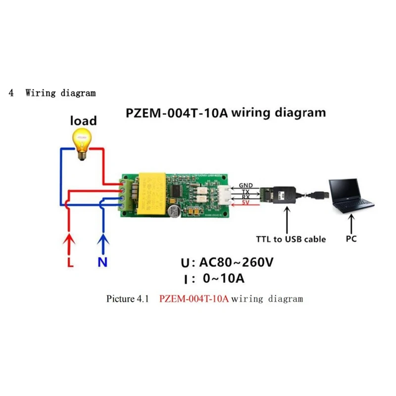 AC Digital Multifunction Meter Watt Power Volt Amp Current Test Module PZEM-004T For Arduino TTL COM2/COM3/COM4 0-100A