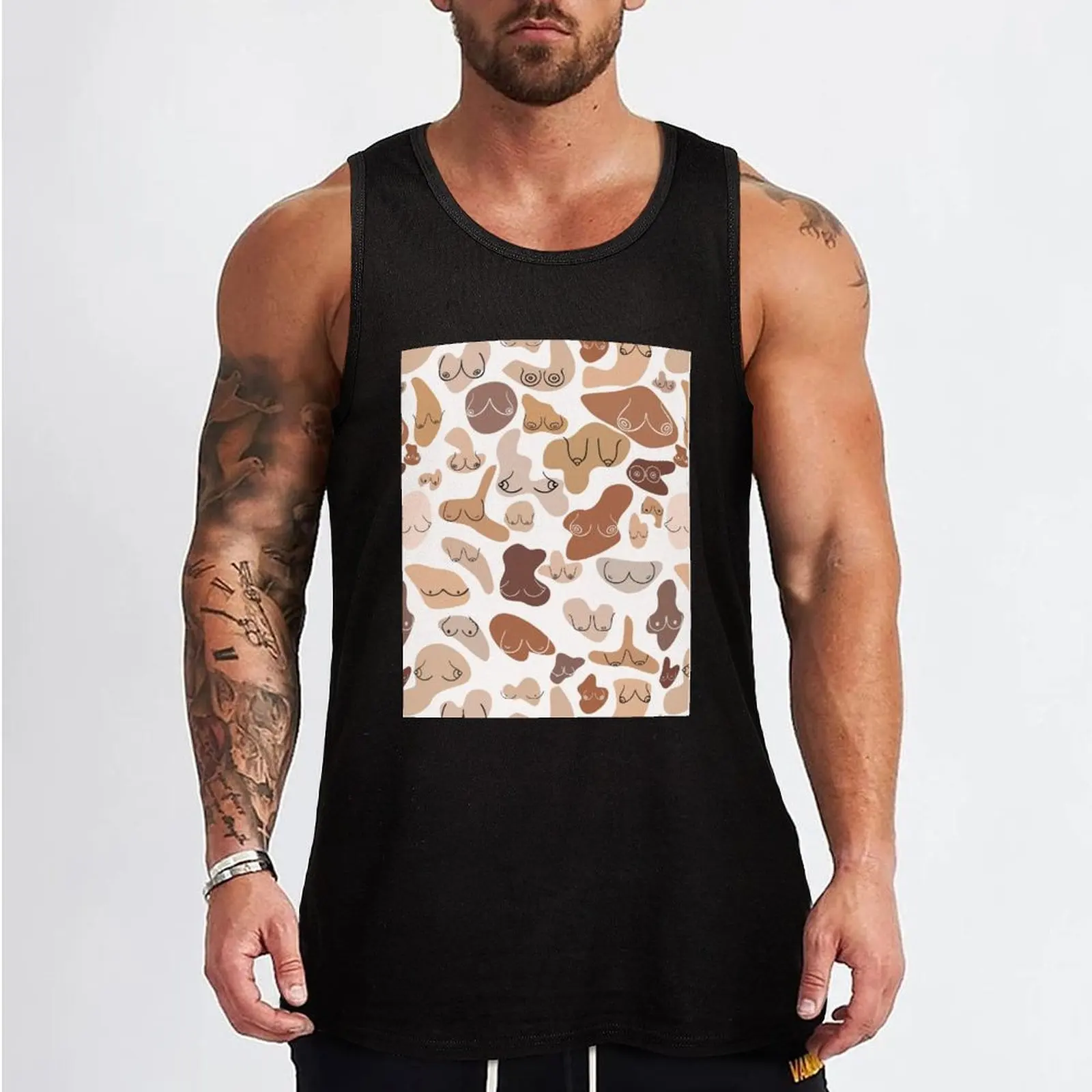 Boob Art, Boho Woman Art Tank Top man sexy?costume sleeveless bodybuilding men