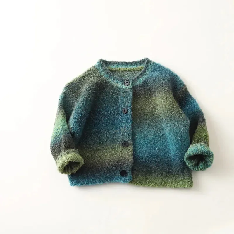 

Autumn New Children Long Sleeve Knit Coat Boys Girls Knitted Cardigan Baby Vintage Jacket Kids Casual Sweater Clothes