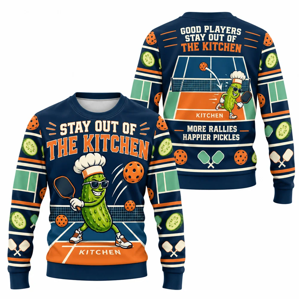 Merry Dinkmas Christmas Ugly Sweater For Men Women Funny Xmas Pickleball Crew Neck Sweatshirt Casual Sport Party Fashion Pickle