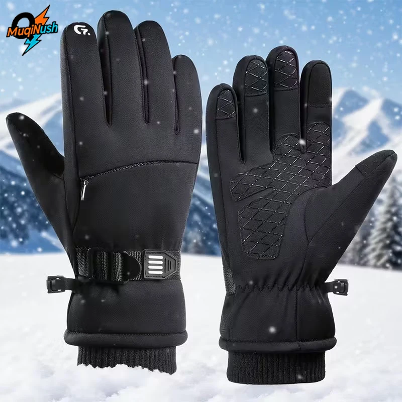 

MuqiNush Winter Gloves Full Finger Windproof Cold Resistant Ski Snowboard Touchscreen Compatible Outdoor Sports Hiking Running