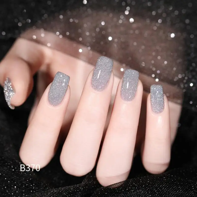 Glitter Nail Gel Polish Long Lasting Iridescent Shiny Glossy Nails Sequins Flakes Nail Trends Must-have Shiny Glossy Glamorous