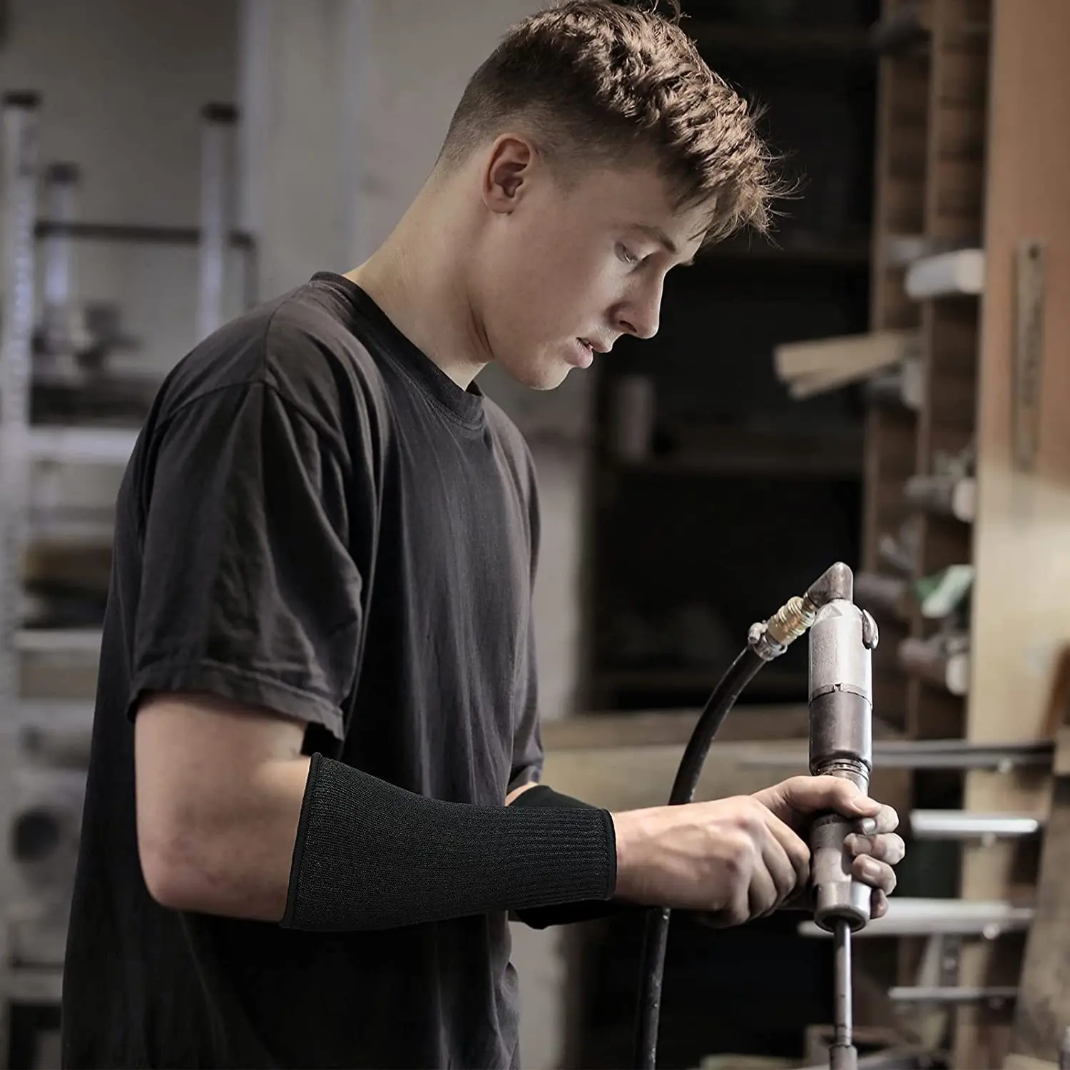 

Reusable Level 5 Cut Resistant Anti-Puncture Work Protection Fingerless Arm Sleeve Cover Home Work Equipment