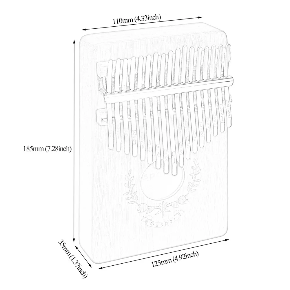 1 Set 17-keys Mahogany Kalimba Finger Thumb Piano Mbira Garland Style Thumb Piano Dropship