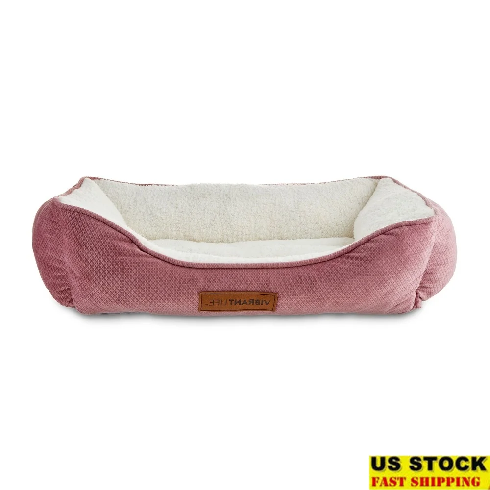 

Premium Pet Bed Foam Fiber Blend with Bolsters Cut-out Window Easy Access Machine Washable Small Dogs Cats