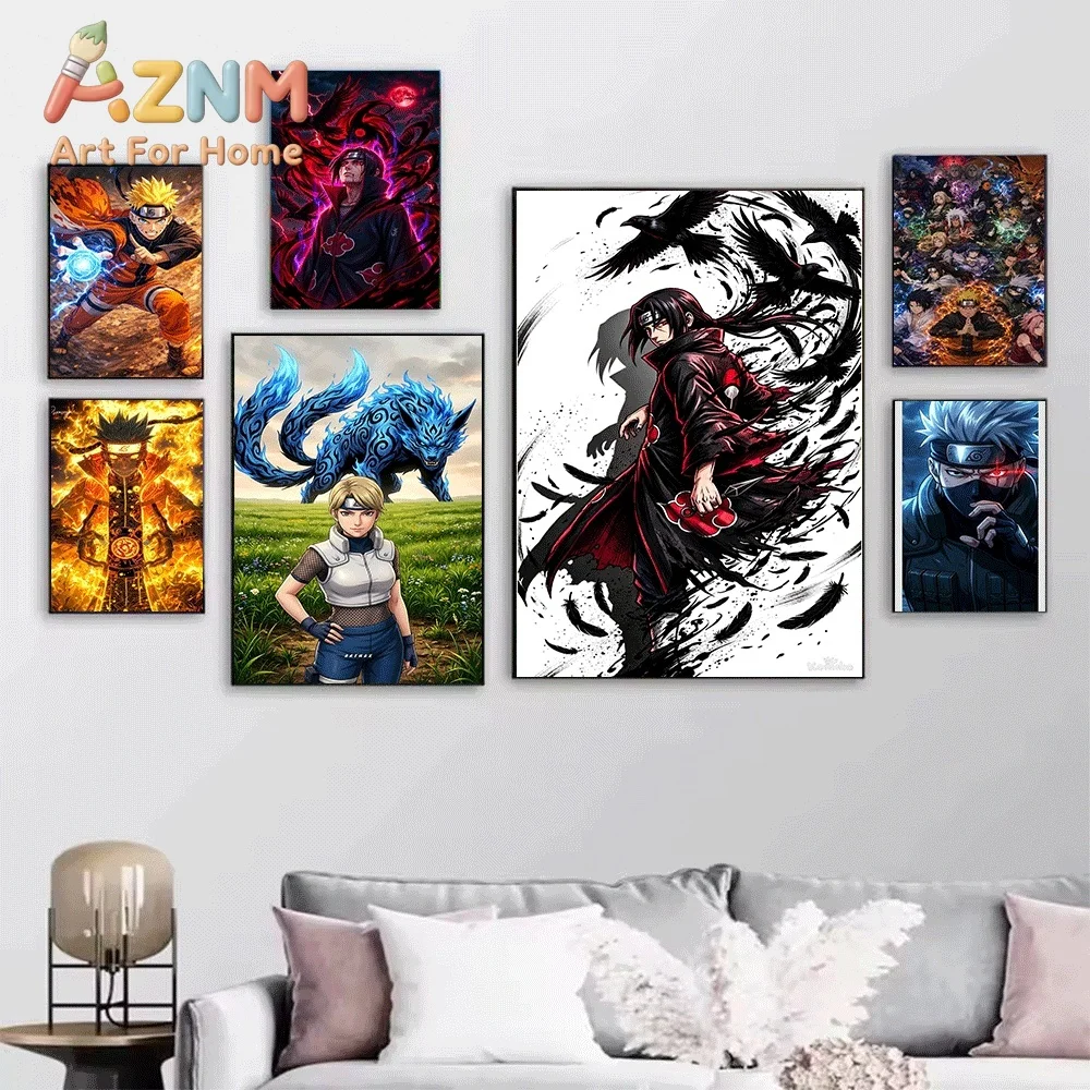 Anime Naruto Canvas Wall Art Yagura Four Tails Beast Poster Unframed Canvas Painting Bedroom Living Room Home Wall Decor Anime