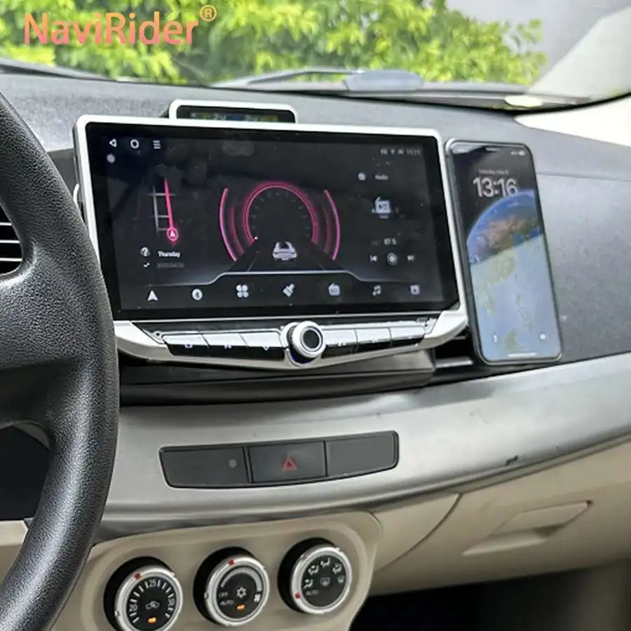 10.88 "شاشة مشغل فيديو أندرويد Carplay لميتسوبيشي لانسر 2007 2012 نوع-C شحن حامل الهاتف المحمول لتحديد المواقع ستيريو الوسائط المتعددة