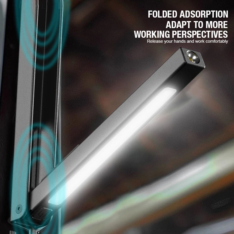 Nieuw opvouwbaar sterk licht Magnetisch werklicht TYPE-c Opladen Draagbaar Multifunctioneel digitaal display Autoreparatielicht Buiten