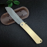 Folding Pocket Knife Damascus Steel Outdoor Leisure Hunting Fishing Adventure Personalsafety Protection Exploration Utility Tool