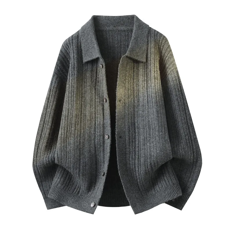 

Новая модная мужская верхняя одежда, кардиганы с лацканами, качественные мужские деловые повседневные тонкие трикотажные кардиганы, подходящие свитера, размер 4XL