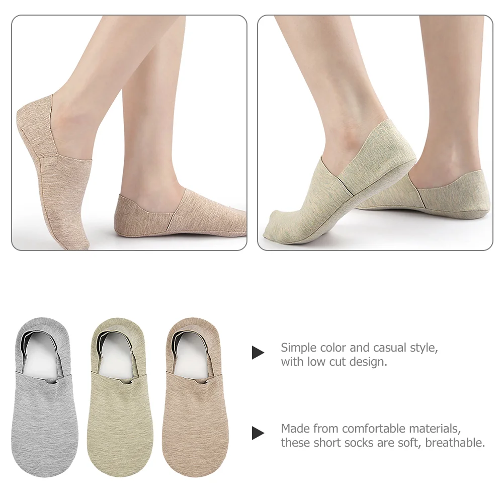 3 Pairs Comfortable Socks Women Womens Warm Running Casual Cozy Fashion Short Heel