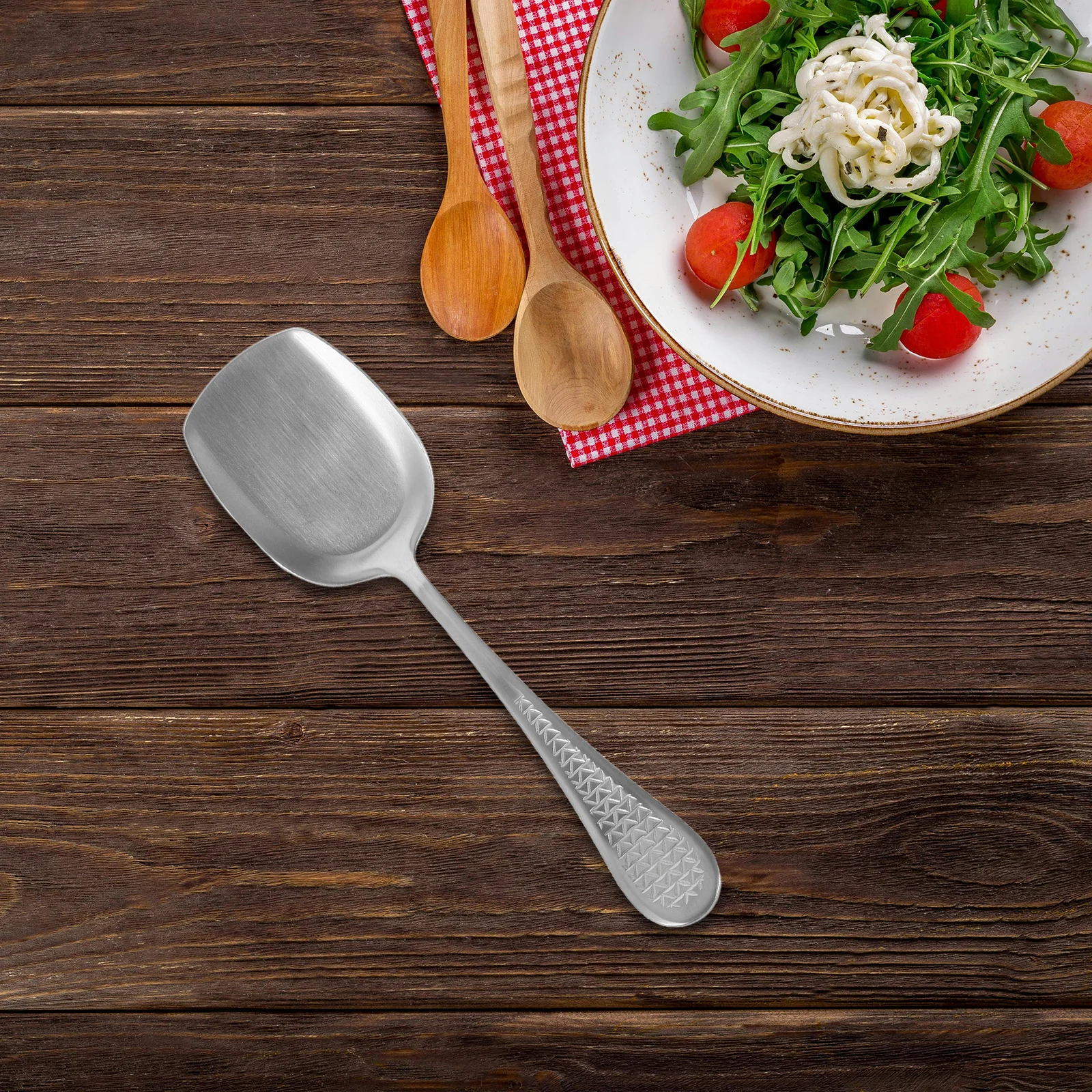 

Stainless Steel Serving Spoon Large Thickened Shovel Shape Kitchen Utensil For Salad Pasta Rice Soup Buffet Catering Tool